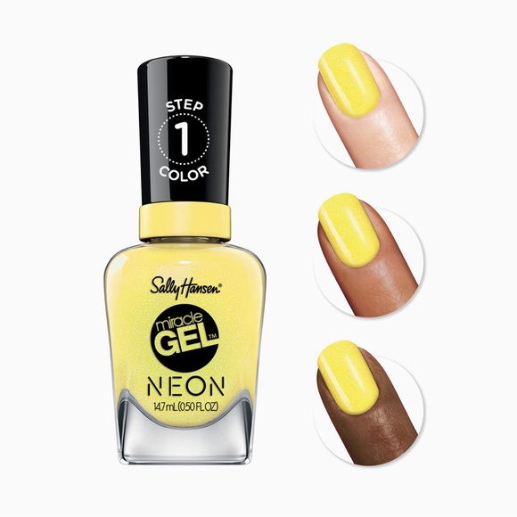⭐️5 For 25⭐️ Sally Hansen Neons Collection Miracle Gel Nail Polish Sun-shine On - Picture 7 of 8